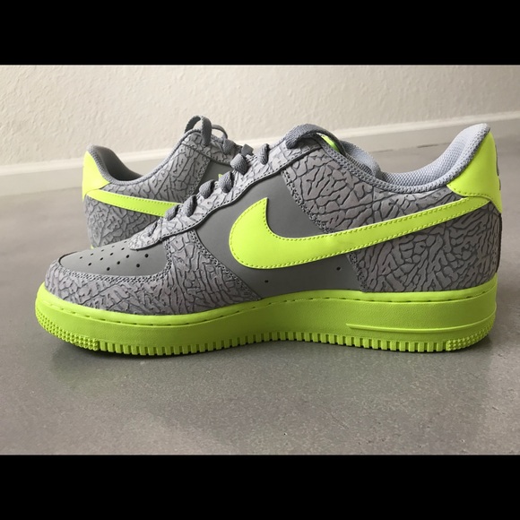 Nike Air Force 1 wolf grey elephant/volt size 11 - Picture 4 of 6